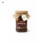 "Close-up of premium granular date palm jaggery with a rich brown texture."
