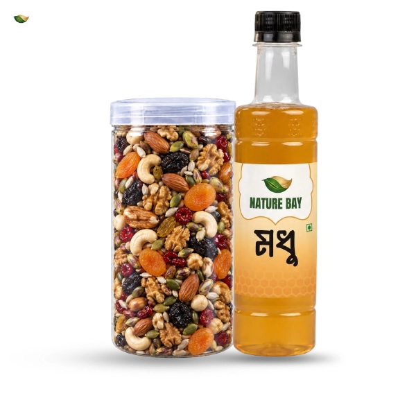 Nature_bay_Mixnutshoney_combo.webp Nature Bay Nuts Mix with Pure Lychee Flower Honey – Premium Mixed Nuts and Natural Honey